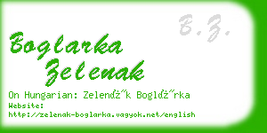 boglarka zelenak business card